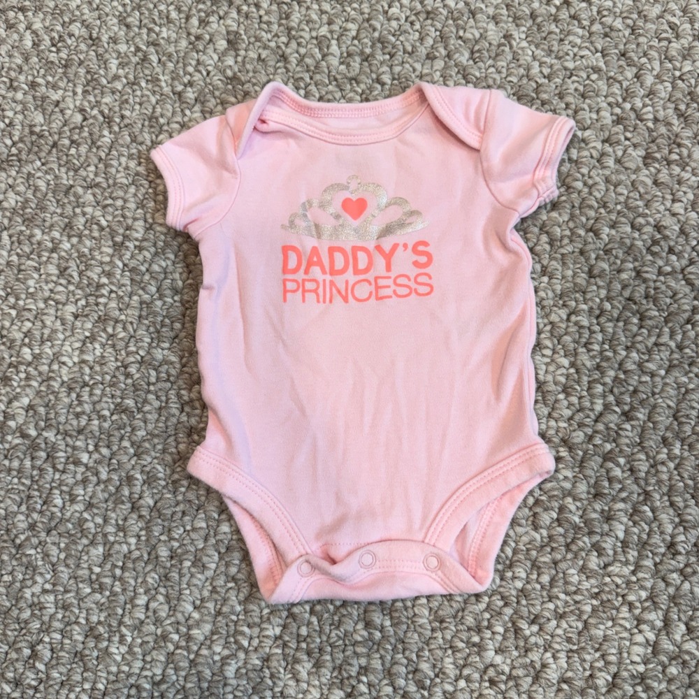 Carters Baby Girls Pink Daddys Princess Tiara Bodysuit Size Newborn